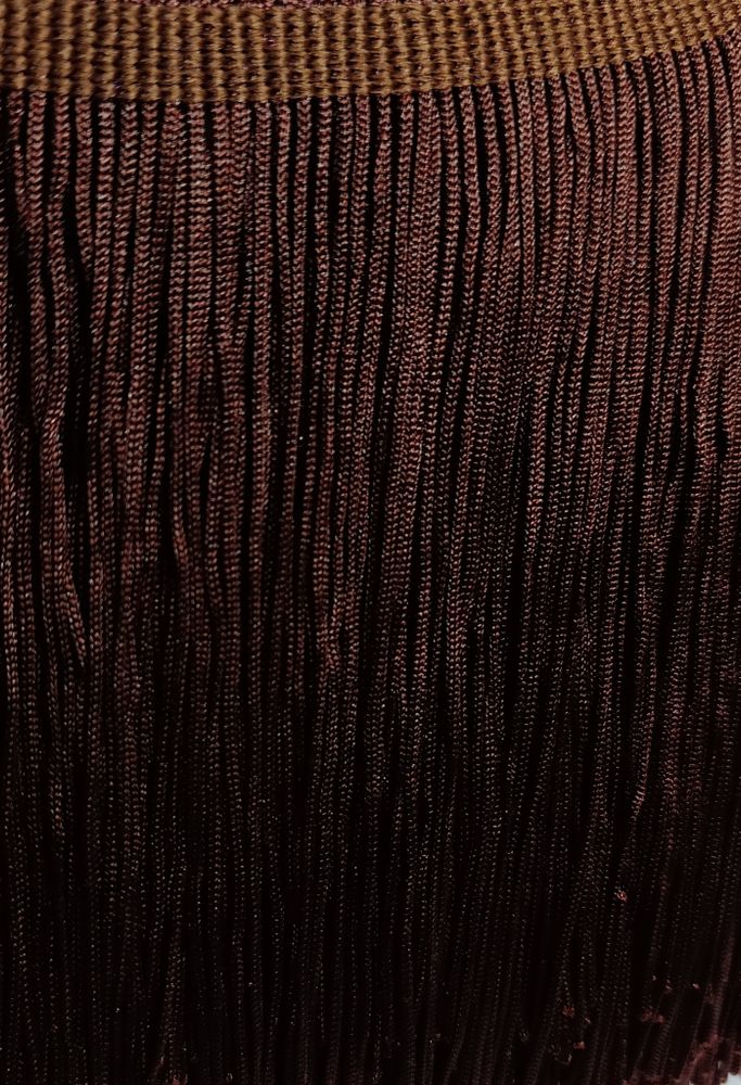 Тесьма текстиль бахрома, 15 см, коричневый