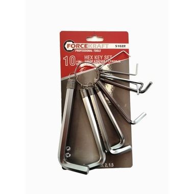Набор шестигранников Г-образных 10предметов  FORCEKRAFT 5102R