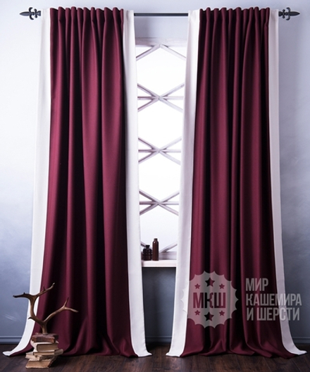 Комплект штор блекаут: МУВВИ (арт. BL01-238-03)  - (170х270)х2 см.  - (Возможна высота 250 см.) - бордовые