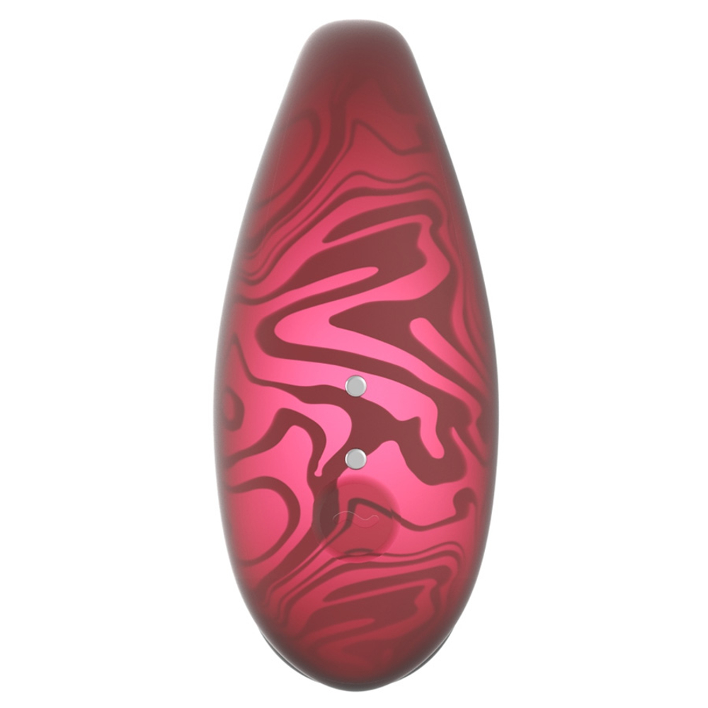 Красный вибромассажер 8см для пар с пультом ДУ и управлением через приложение Amovibe Twin+ Red