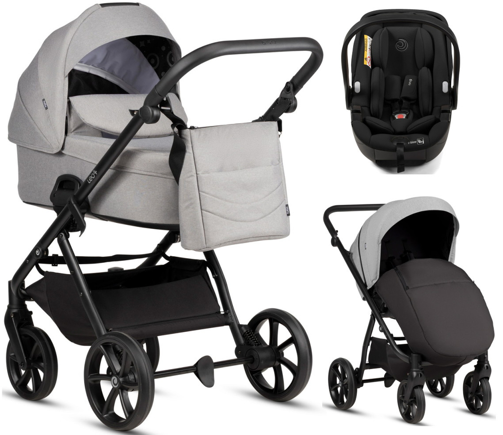 Детская коляска Tutis Leo 3 Plus 3 в 1 с автокреслом Beno Black 1582068 Warm Grey