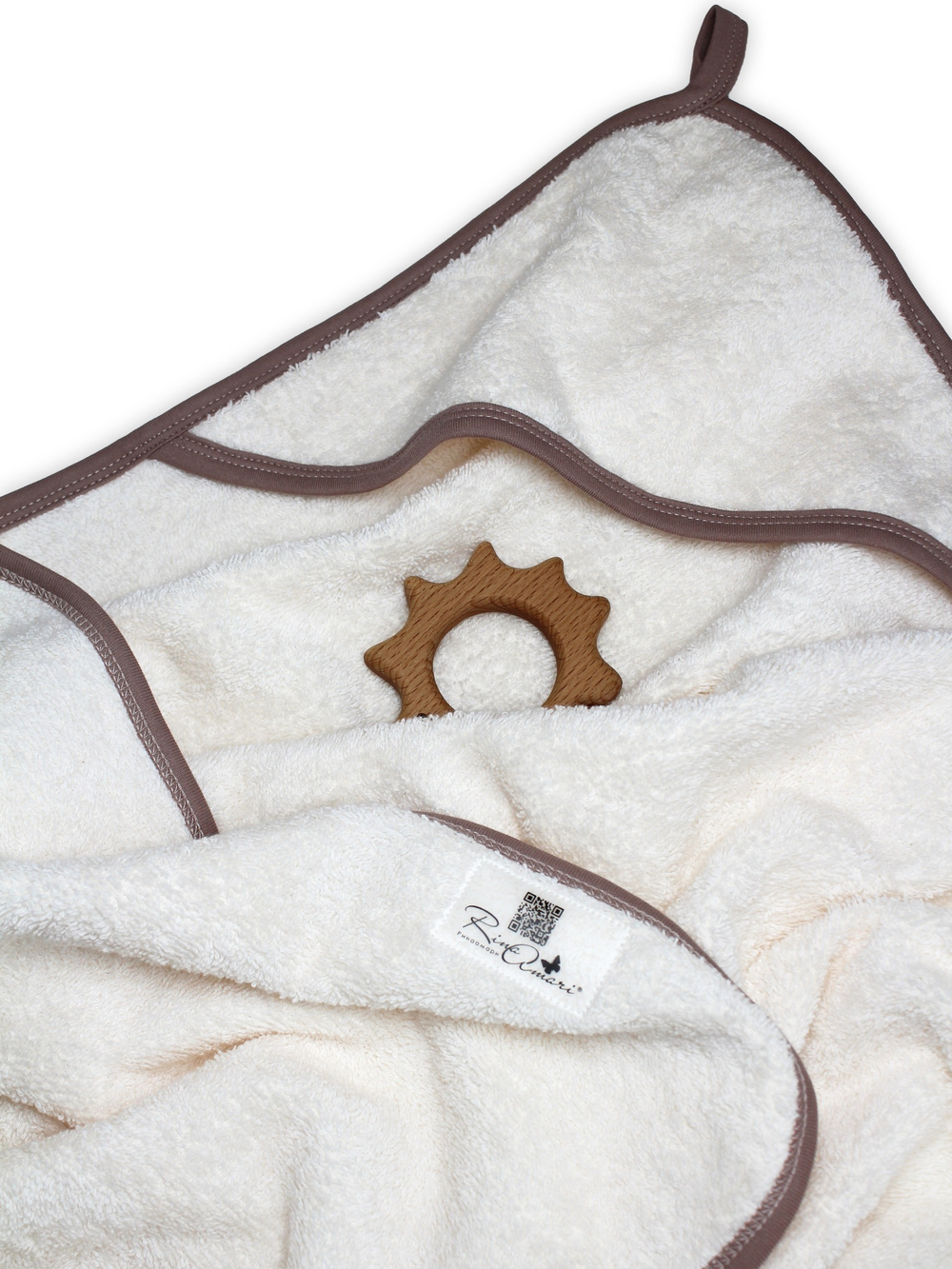 Махровая пеленка с уголком Молочный/Тауп Грей 80*80