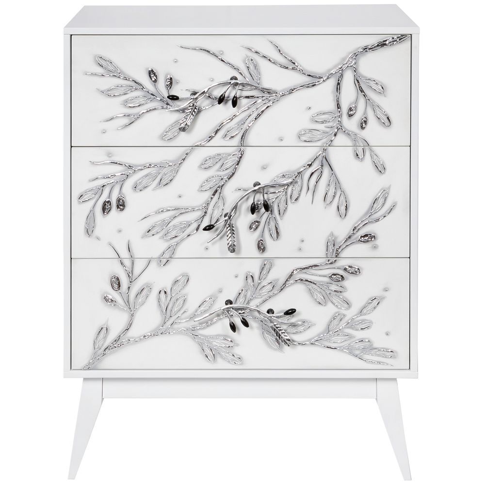 Ручка мебельная скоба Oliva Branch (Олива Бранч) левая Античное серебро