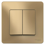 BLANCA С/У 2-клавишный ПЕРЕКЛЮЧАТЕЛЬ (cх.6+6), 10А, 250В, ТИТАН