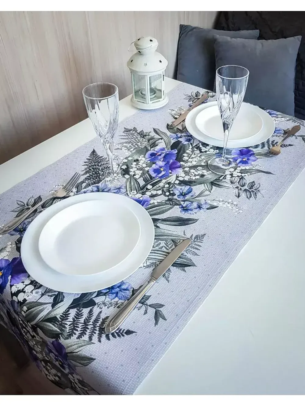 Дорожка декор на стол тканевая Сказка "Даваллия" 125х45 рогожка