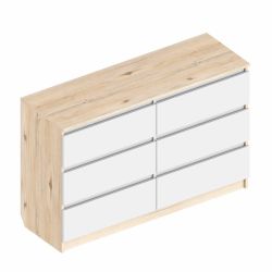 Комод с 6 ящиками 1200, (Белый лофт), Велес, г.Туймазы