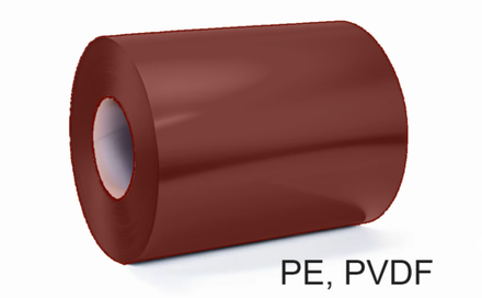Штрипс 0,8 мм RAL3005 Бордо PVDF гарантия 20 лет алюминиевый для кровли
