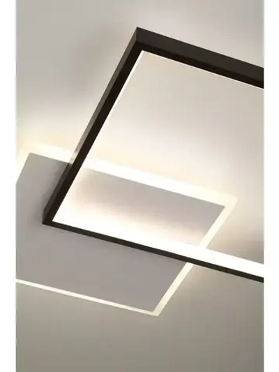 Люстра потолочная светодиодная с пультом ДУ Rivoli черно-белая 74 Вт 3000К-6000К, светильник на кухню, в детскую, в спальню