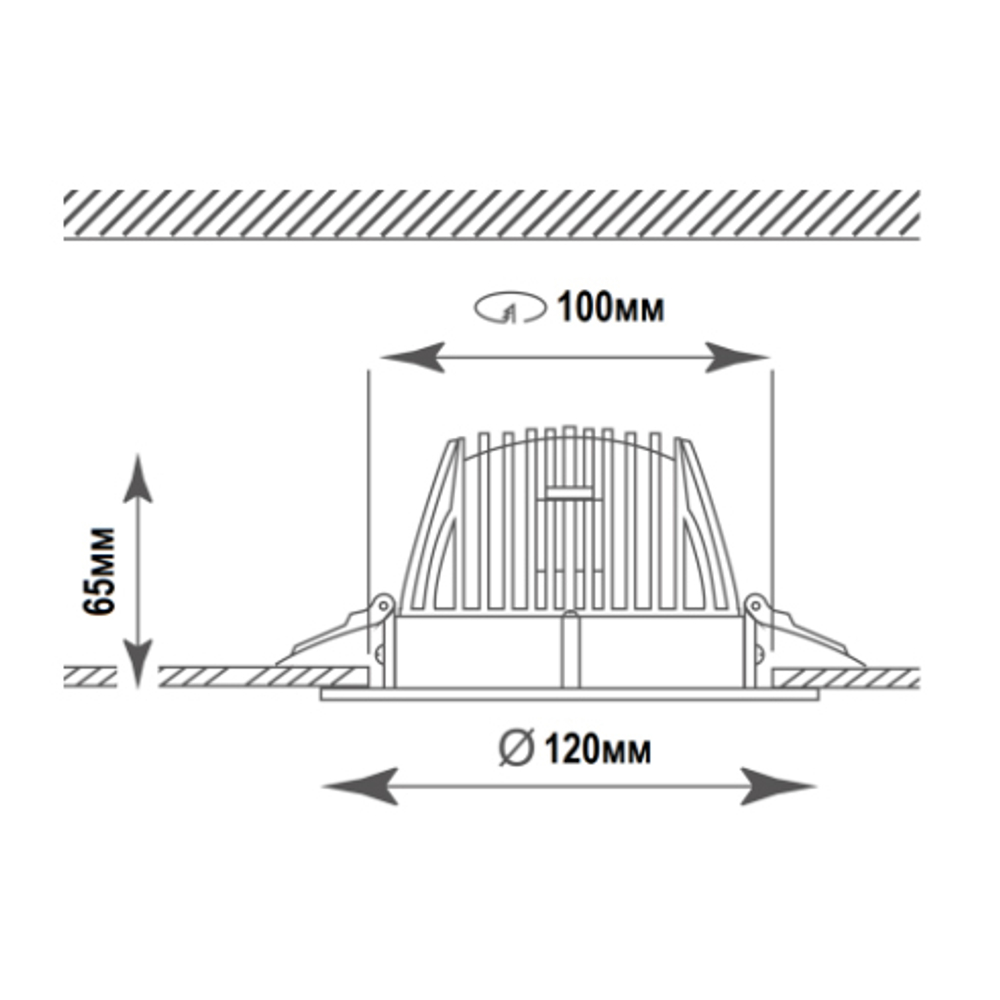 Встраиваемый светодиодный светильник,  12Вт