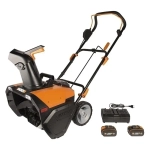 WORX WG471E 40В аккумуляторный снегоуборщик (2 x 4 Ач, ЗУ) ковш 50 см, выброс 6 м