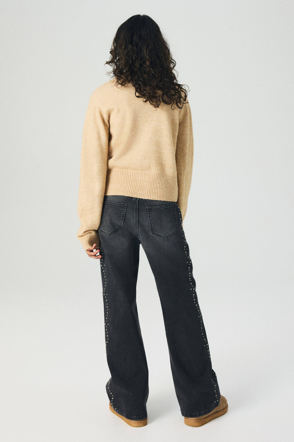 H&M Джинсы Baggy Fit Bootcut, темно-серый