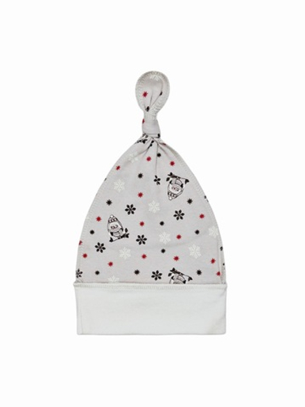 Шапочка-узелок (утепленная) Совушки gray