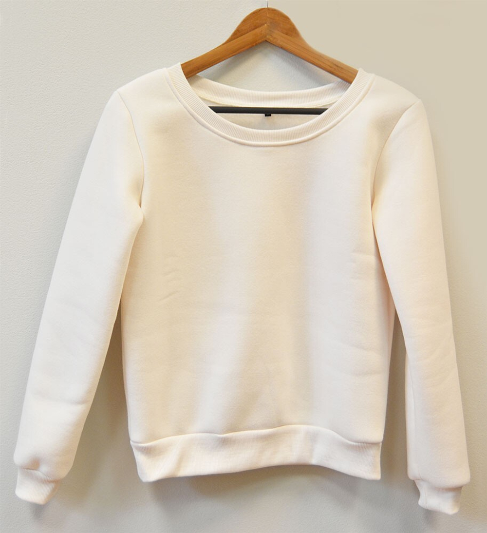 СВИТШОТ ЖЕНСКИЙ ФУТЕР, 280гр, молочный, M-301_50 (XL)