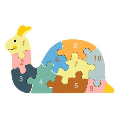Развивающая игрушка деревянная Пазл-вкладыш по номерам Улитка, C-41805