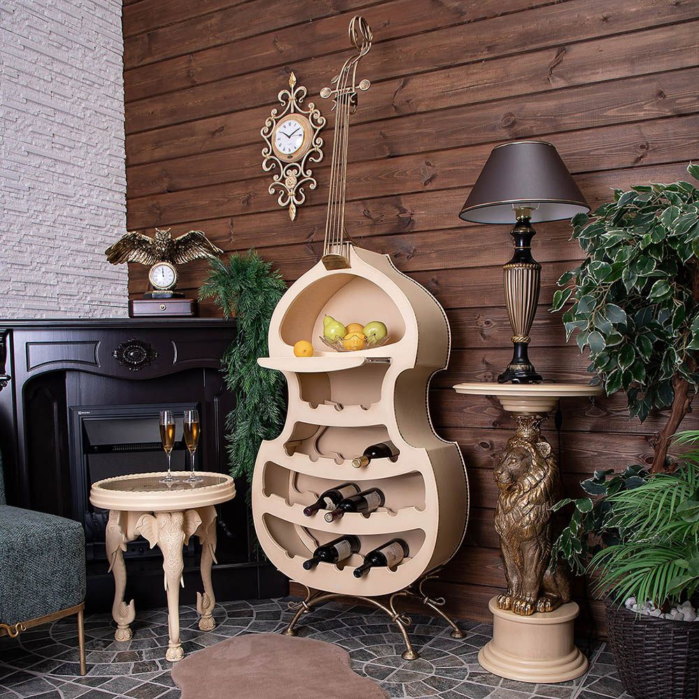 Настольная лампа Ваза Ребристая Бронза с абажуром №38 Мокко