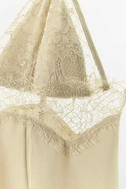 ZARA АТЛАСНЫЙ ТОП С КРУЖЕВОМ LIMITED EDITION, ВАНИЛЬНЫЙ