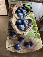 Стол разд Стеклянный подстолье прямое хром Царг.пояс венге Ст-ца черника (венге) ф/п