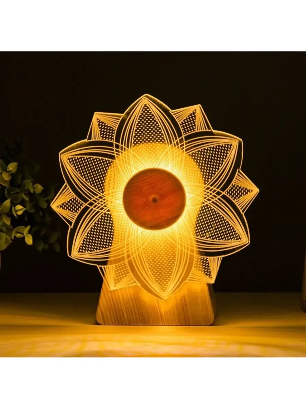 Светильник сенсорный «Цветок» LED крутится 6 Вт USB 15×4×16