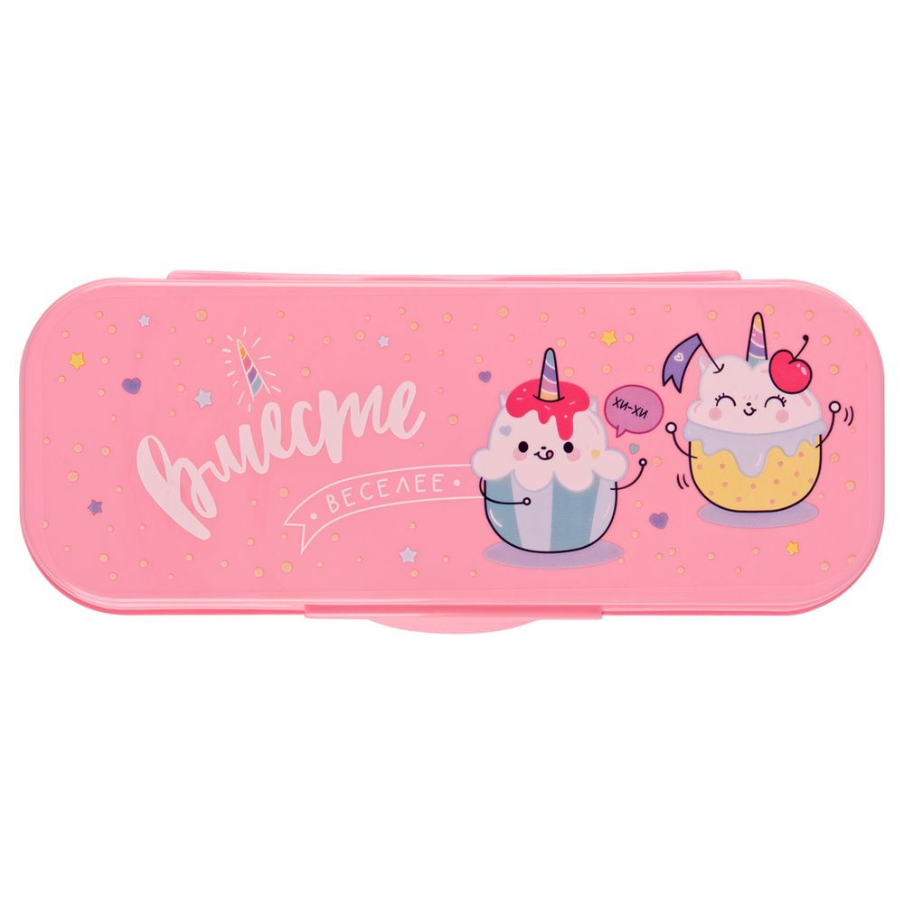 Пенал-футляр, 215*90*43 СТАММ "Кексики", розовый