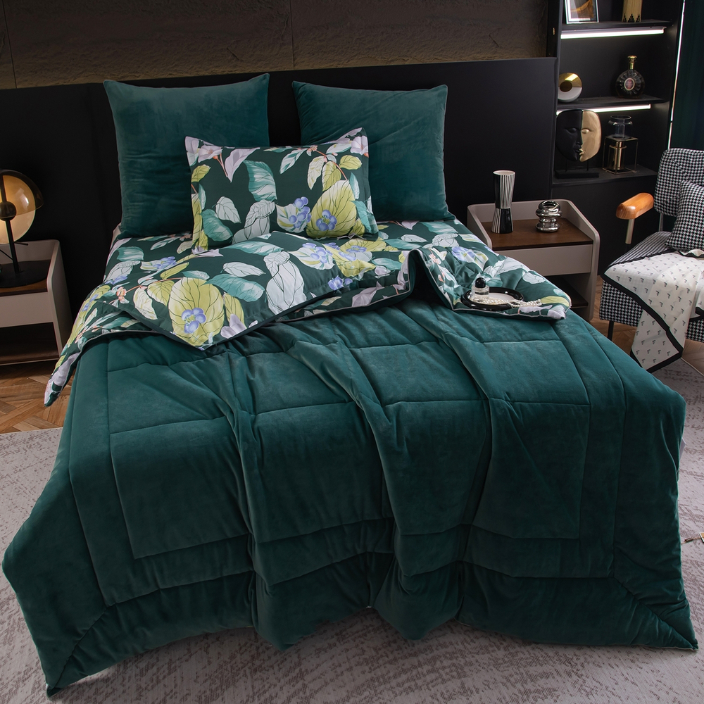 КПБ Сатин Velouria Luxe с Одеялом VL016, Евро, 4 наволочки