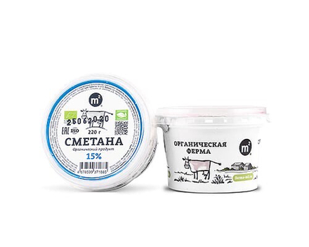 Сметана 15%, Ферма М2, 220 г