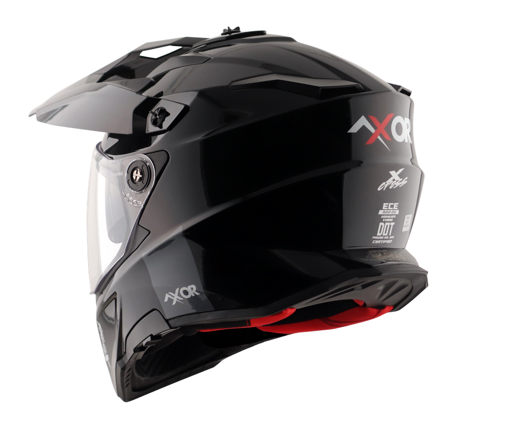Шлем AXOR X-CROSS DUAL VISOR-E SC, с визором, цвет черный (XL)