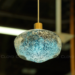 Подвесной светильник Cloyd VOCAL-A P1 / латунь - синее стекло (арт.11347)