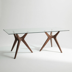Дизайнерский стол TRIANGLE GLASS LARGE chocolate