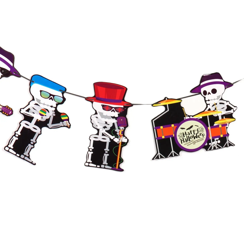 Растяжка бумажная «Helloween - Музыкальные скелетоны» 3 м