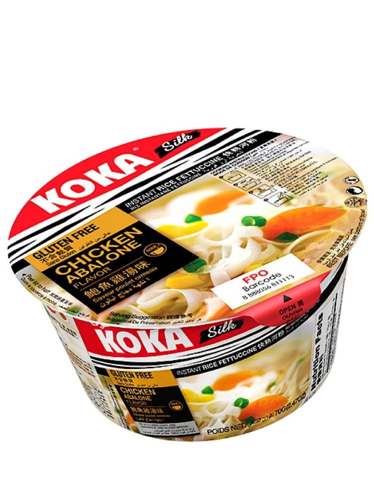 Лапша KOKA Silk Курица и абалон 70 г 6 шт