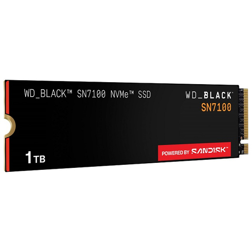 Жесткий диск SSD M.2 1Tb Western Digital WD Black SN7100, 7250/6900MBs, 140K IOPS, 3D TLC, PCI-E 4.0 x4 (WDBELG0010BBK)