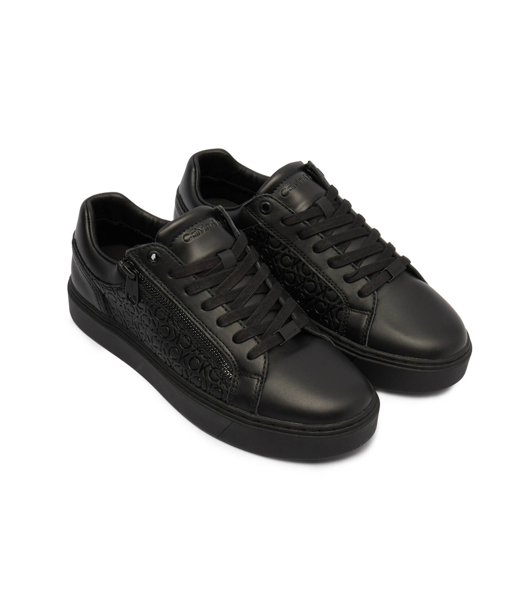 Кожаные кроссовки Calvin Klein - черный(HM0HM01496)