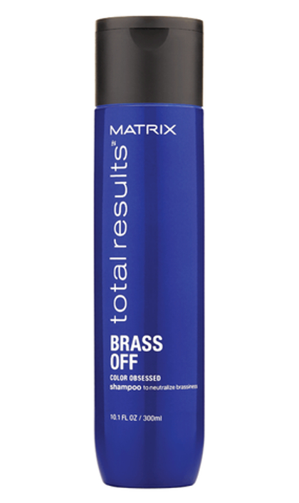 Шампунь для устранения желтизны у блондинок 5-8 уровней тона Matrix Total Results Color Obsessed Brass Off Shampoo, 300 мл.