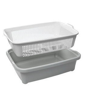 Туалет для кошек высокий с сеткой "Дюна", светло-серый 420х320х125мм, Gamma