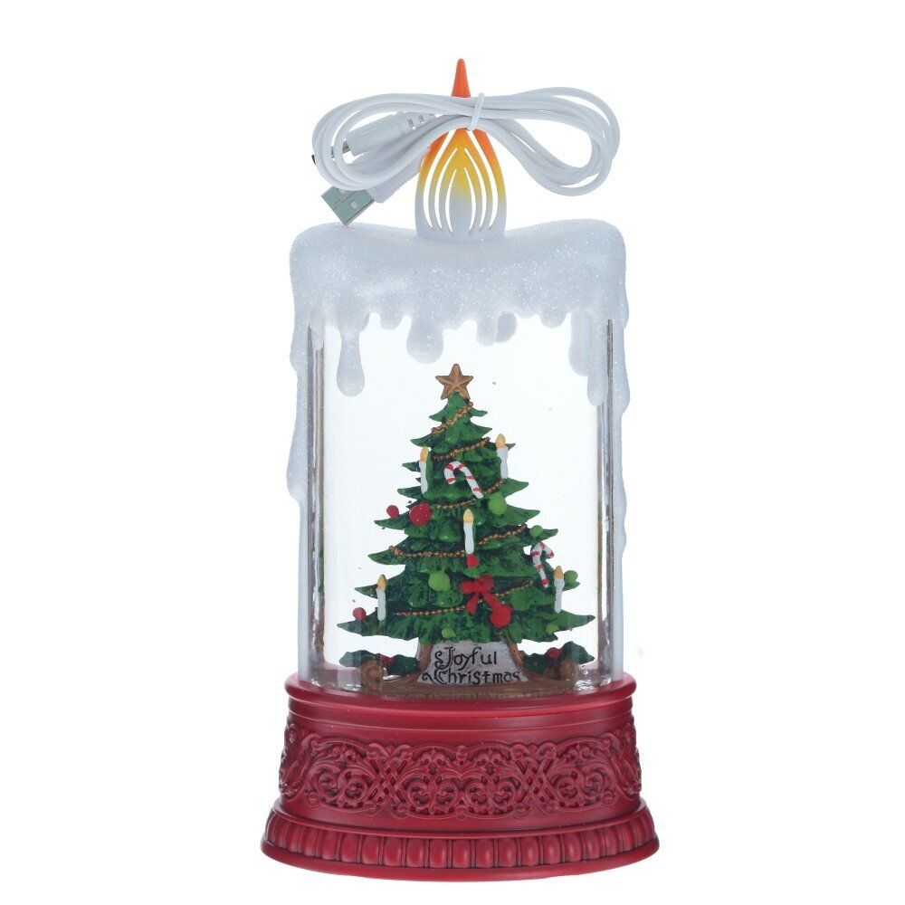 GAEM Изделие декоративное "Свеча" (подсвет, муз, вьюга, 3хААА н/п +USB), L12,5 W8 H24,5 см