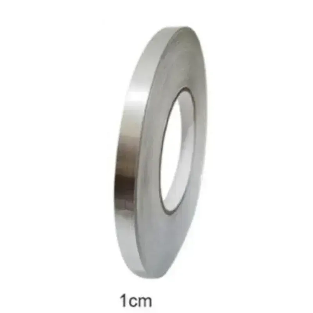 Межплиточная лента серебристая на клеевой основе, самоклеящаяся, для обновления плиточных швов, декор для кухни и ванной, ширина 1см, длина 50м.