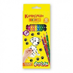 Карандаши 12цв. "Лапки" кругл. корп. дерев. карт. уп. принт на корпусе (Каляка-Маляка)