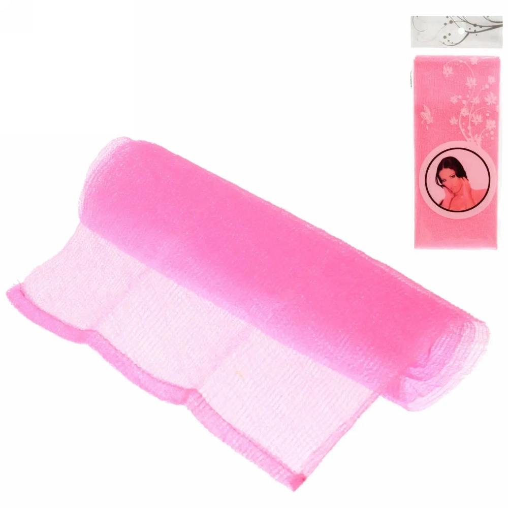 Мочалка для тела скрабирующая «Японская», микс 4-5 цветов, 30*90см (зип пакет и наклейка Ultramarine)✦