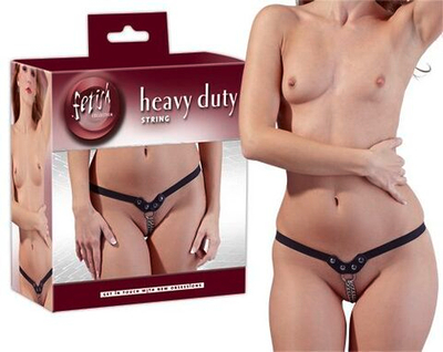 Миниатюрные стринги с цепочкой и заклепками Kette (Размер: S-M-L) (Цвет: черный)