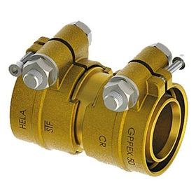 Зажимной соединитель для полимерных труб Ду25-125, PN6, Hela