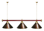 Лампа STARTBILLIARDS 3 пл. (плафоны зеленые,штанга золотая,фурнитура золото)