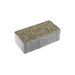 Тротуарная плитка ПРЯМОУГОЛЬНИК 200x100 мм - Гранит+ Желтый с черным