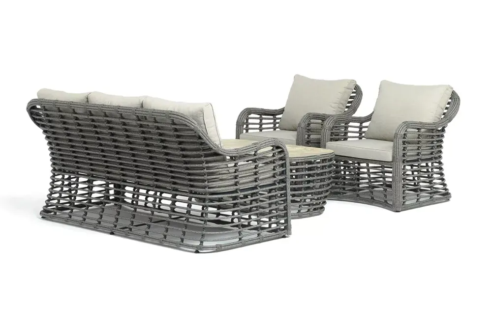 "Ницца" лаунж-зона из искусственного ротанга, цвет серый