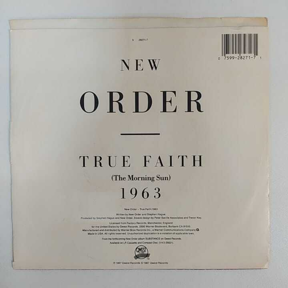 New Order - True Faith (США 1987г.) 7", 45 RPM