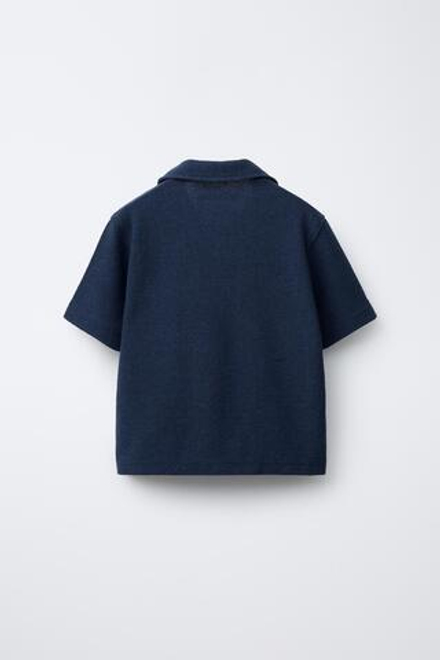 ZARA РУБАШКА В СТИЛЕ РУСТИК, СИНИЙ