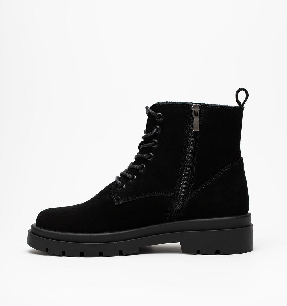 Ботинки женские натуральная кожа с байкой, черные