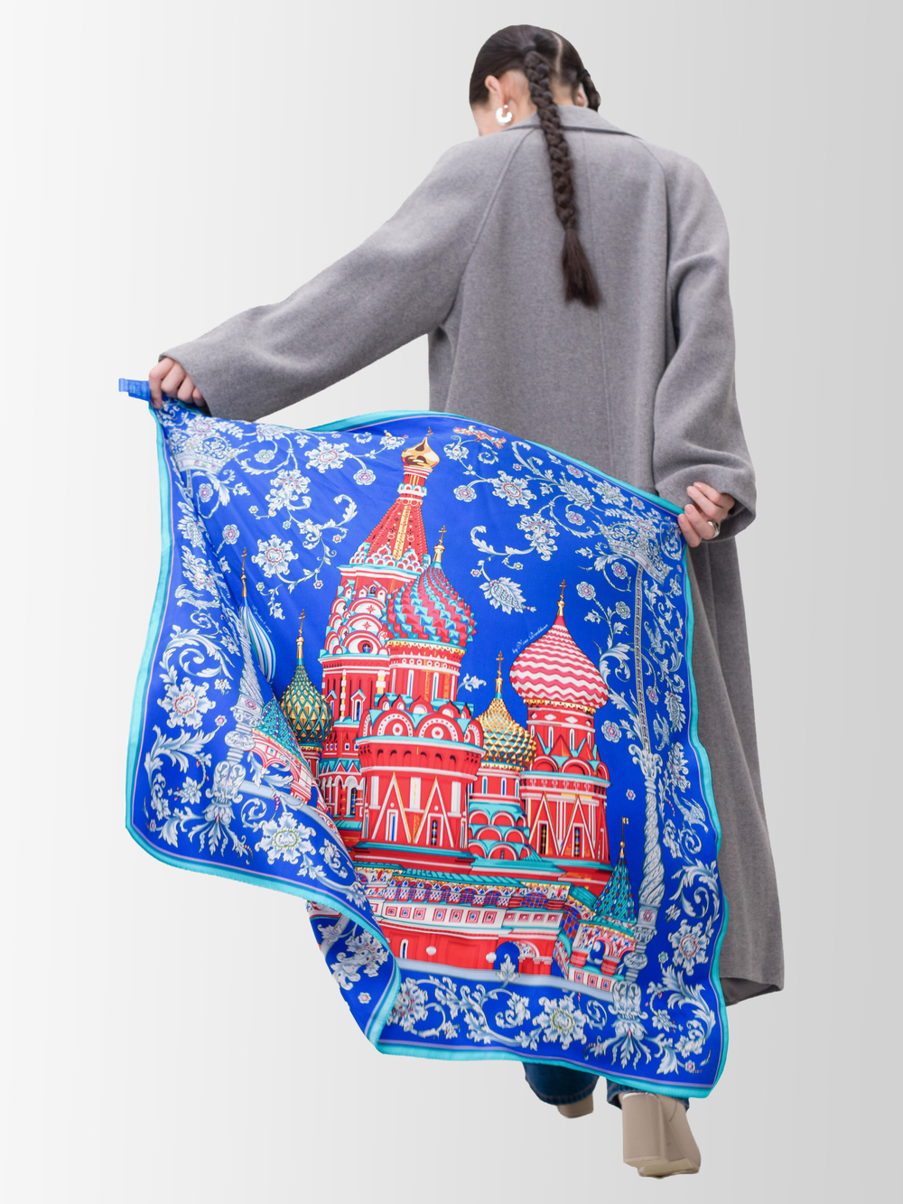 Платок «Собор Василия Блаженного» 100% шелк