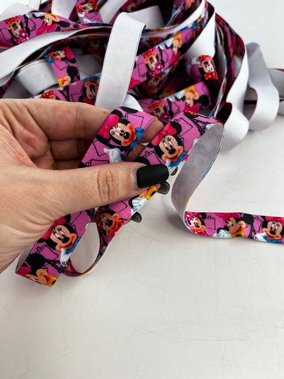 МИННИ НА РОЗОВОМ - Резинка боксерная принтованная (длина 19,7м, ширина 2см)