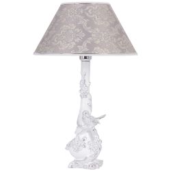 Настольная лампа Терра Белый с абажуром №38 Vatican (Ватикан) Сильвер