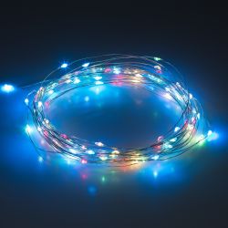 Садовая гирлянда ЭРА ERASF22-43 на солнечной батарее Нить мультиколор 100 microLED 10 м